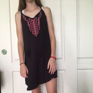 Maroon aztec print dress